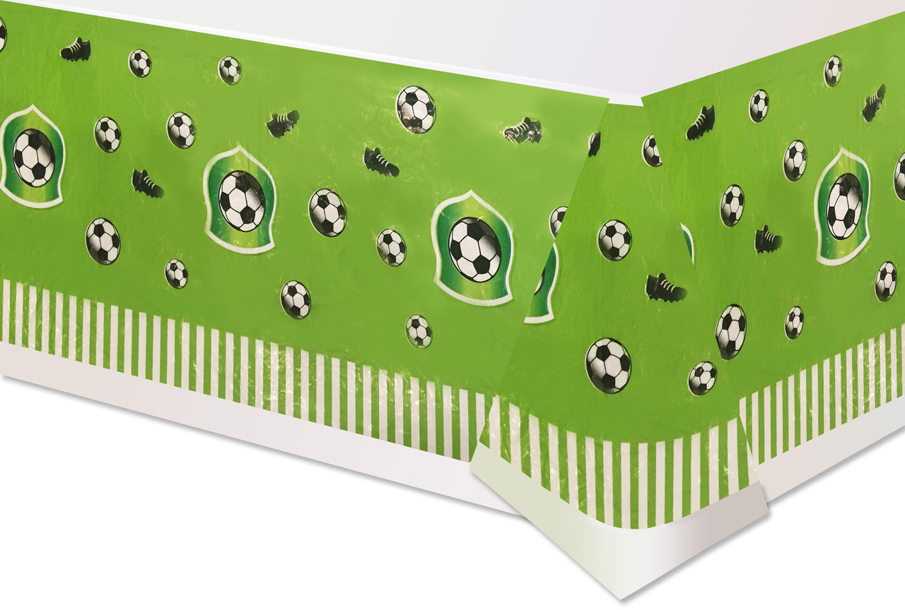 Скатертина дитяча поліетиленова на стіл Футбол 180х110см | Зелений
