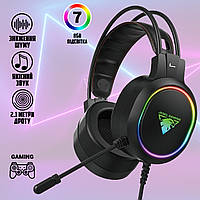 Игровые наушники проводные Jedel 234GH звук 7.1, RGB подсветка 7 цветов, микрофон, шумоподавление HRV