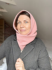 Капор капюшон на голову теплий One Size пудра, фото 4