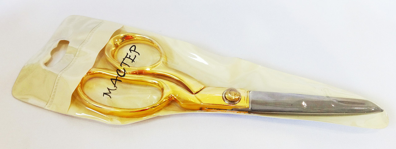 Ножиці портновські "Майстер" 210мм золота ручка, фото 1