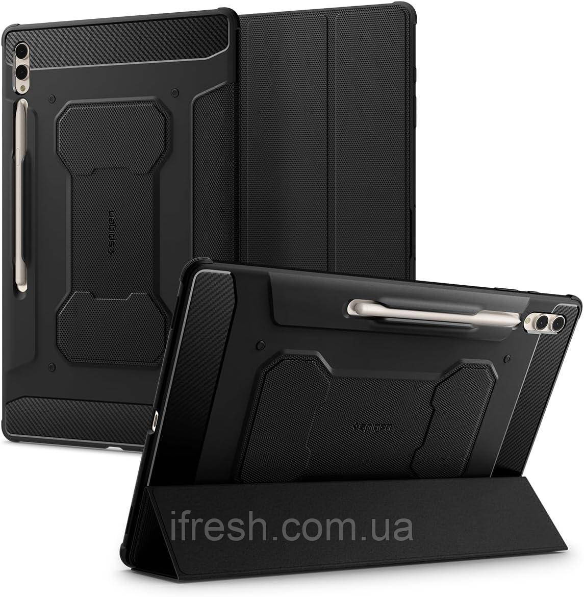 Чохол Spigen для Samsung Galaxy Tab S10 Ultra /S9 Ultra (14.6 Inch) - Rugged Armor PRO, Black (ACS06538)