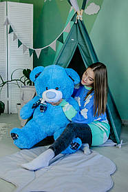 Плюшевий великий ведмедик Барні-клітка, висота 120 см блакитний