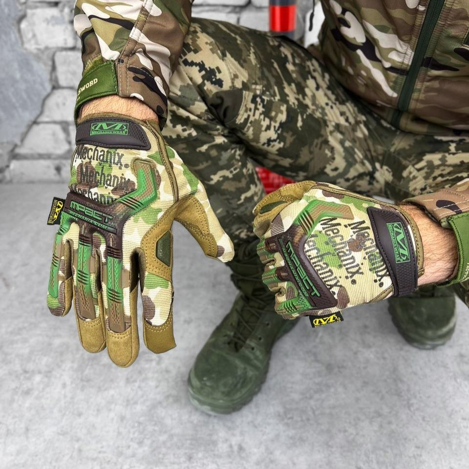 Мужские осенние штурмовые перчатки mechanix m-pact мультикам, военные перчатки с усиленными вставками Armortex - фото 2 - id-p1996819935