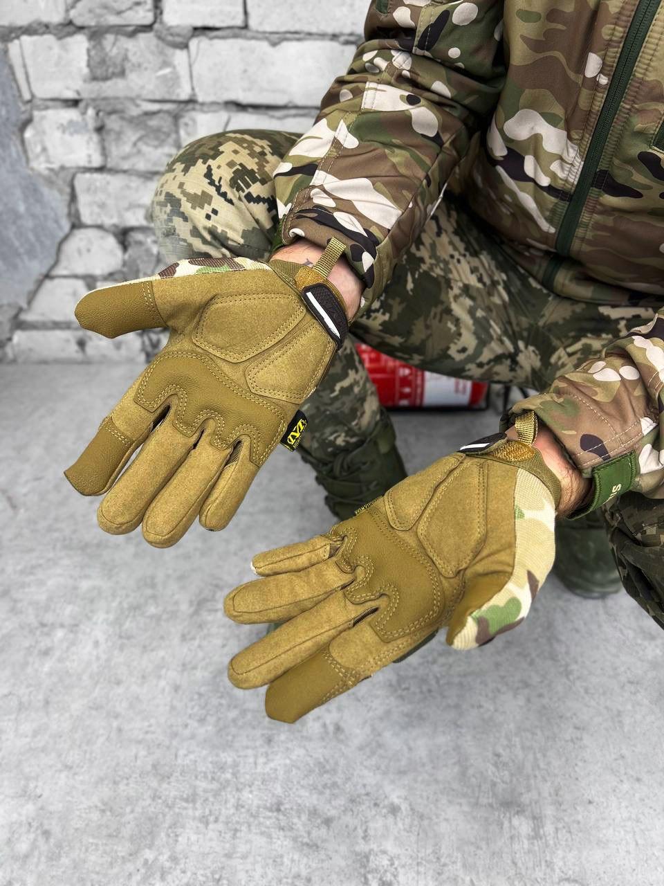 Мужские осенние штурмовые перчатки mechanix m-pact мультикам, военные перчатки с усиленными вставками Armortex - фото 3 - id-p1996819935
