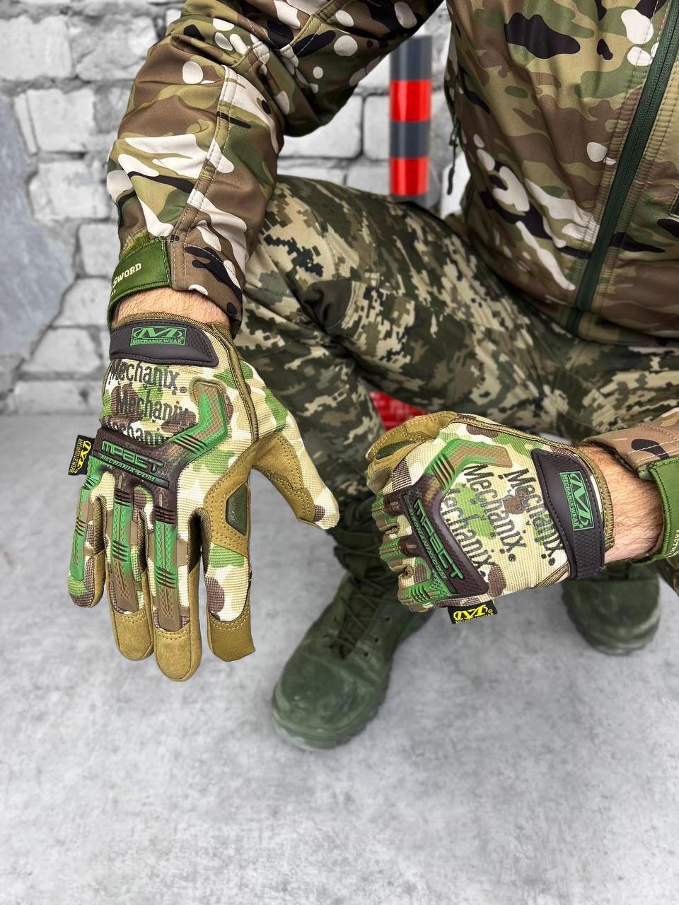 Мужские осенние штурмовые перчатки mechanix m-pact мультикам, военные перчатки с усиленными вставками Armortex - фото 4 - id-p1996819935