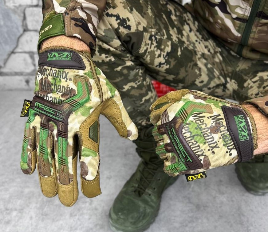 Мужские осенние штурмовые перчатки mechanix m-pact мультикам, военные перчатки с усиленными вставками Armortex - фото 6 - id-p1996819935