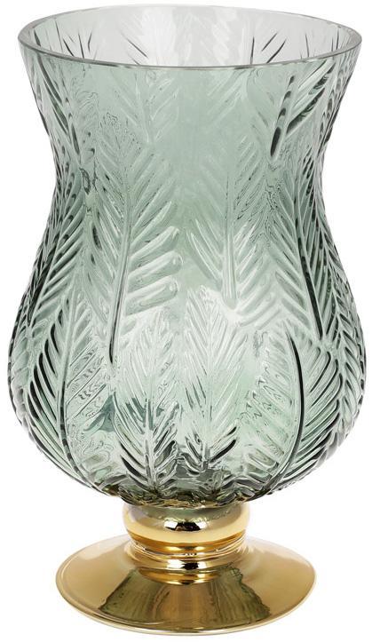 Ваза декоративна Ancient Glass Розалін 14х15х25см buuba , зелене скло, фото 1