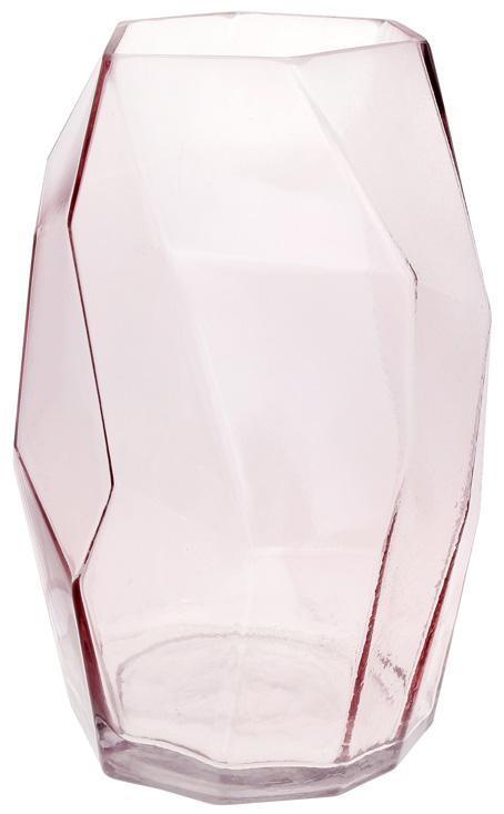 Ваза декоративна Ancient Glass "Айсберг" 28х18см buuba , скло, рожевий, фото 1