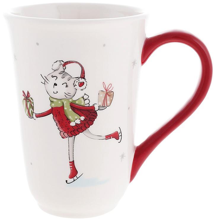 Кухлі керамічні "Кішечка з Подарунками" 2 штуки по 490мл greenpharm greenpharm, фото 1