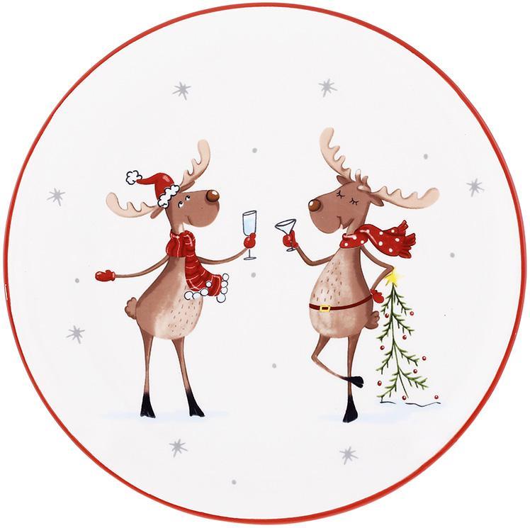 Тарілки керамічні "Зимова Казка" 2 штуки, Ø21см greenpharm, обідні, фото 1