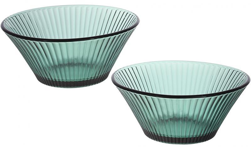 Набір 2 скляні піали "Cape Green" 13см greenpharm, зелене скло, фото 1