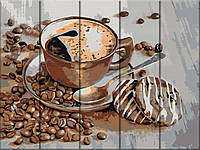 Картина за номерами на дереві "Чашка кави" 30*40 см
