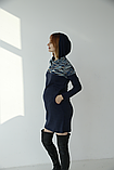 Сукня для вагітних трикотажна з капюшоном Pregnant Style Diana 44 синє, фото 2