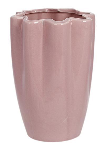 Ваза порцелянова Stone Flower "Фіорі" Ø12х17см greenpharm , попелястий рожевий, фото 1