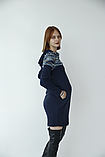 Сукня для вагітних трикотажна з капюшоном Pregnant Style Diana 44 синє, фото 7