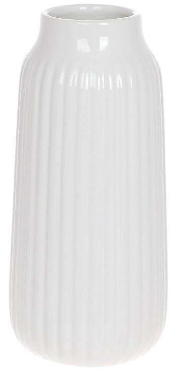 Ваза керамічна "Stone Flower Марго" Ø11x25см greenpharm , білий глянець, фото 1