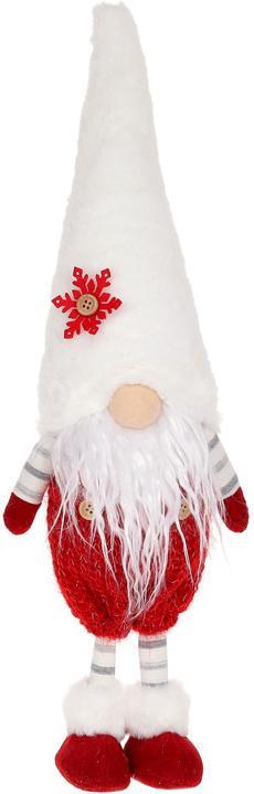 М'яка іграшка «Гном у білому ковпаку» 13х10х45см greenpharm , білий з червоним, фото 1