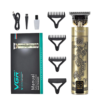 Акумуляторна машинка для стрижки волосся 4в1 VGR V-076 / Бездротовий тример для окантовки