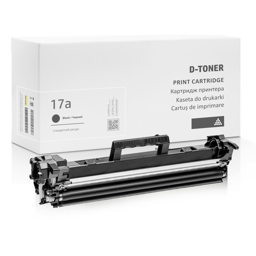Тонер-картридж сумісний HP 17A (CF217A), чорний, 1.600 стор., аналог Gravitone (GTH-CRG-CF217A-TN-BK), фото 1