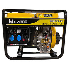 Дизельний генератор DG3000Е, 3 кВт, бак 12,5 л, генератор на дизельному паливі, одноциліндровий двигун