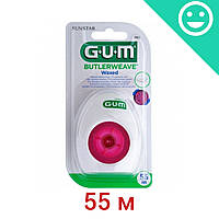 Зубна нитка GUM Butlerweave Waxed, Вощена, 55 м (SUNSTAR GUM)