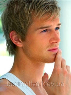 Чоловічий перука натуральний із короткою щелепою