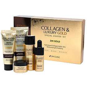 Набір косметики з колагеном і золотом 3W Clinic Collagen Luxury Gold Special Starter Kit