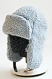 Жіноча голуба шапка вушанка Тедді, фото 5