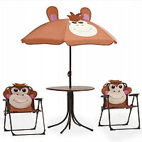 Дитячий садовий набір стільці мавпочка + стіл