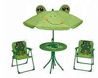 Дитячий садовий набір стільці жаба + стіл