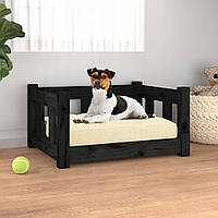 Лежак для собак VidaXL чорний 55,5x45,5x28 см
