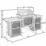 Розкладна туристична кухня Tectake чорна 164,5 см x 104 см x 52 см, фото 2