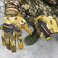 Тактические перчатки M-Pact Mechanix Wear Мультикам Койот, Демисезонные военные перчатки