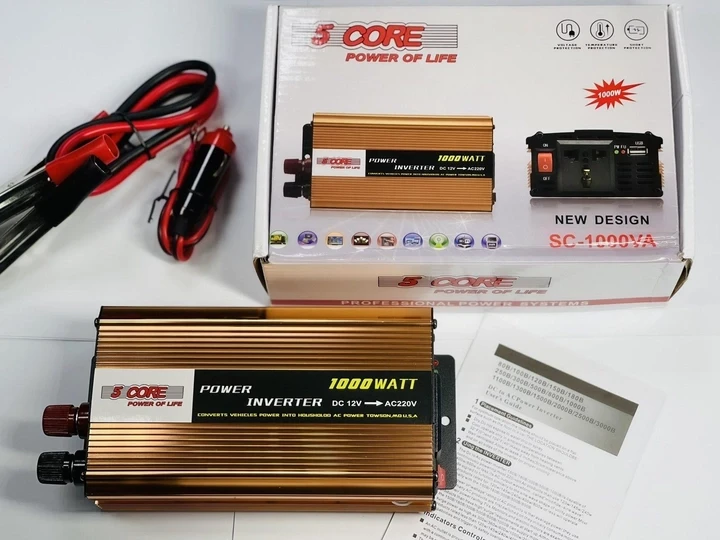 Авто інвертор 12V-220V перетворювач напруги 1000W Five Core