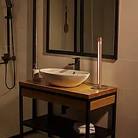 Настольная лампа Vezha 0,6 металл, настольные светильники на тумбочку, декоративный торшер в комнату из дерева