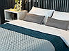 Покривало ArCloud — Romb Grey/Indian Teal стьобане двостороннє 180*215 двоспальне, фото 3