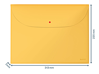 Папка конверт Leitz Cosy А4 РР на 2 відділення на кнопці, жовта (3 шт.), фото 2
