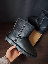 Уггі ЧОРНІ високі (h=20 см) шкіряні класичні унісекс натуральна шкіра зима, фото 2
