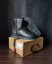 Уггі ЧОРНІ високі (h=20 см) шкіряні класичні унісекс натуральна шкіра зима, фото 3