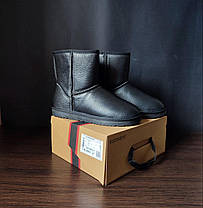 Уггі ЧОРНІ високі (h=20 см) шкіряні класичні унісекс натуральна шкіра зима, фото 5