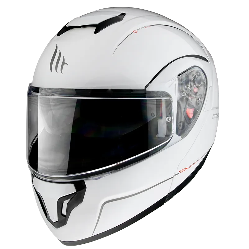 МОТОШОЛОМ МОДУЛЯР MT ATOM SV SOLID A0 КОЛІР БІЛИЙ ГЛЯНЦЕВИЙ