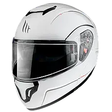 МОТОШОЛОМ МОДУЛЯР MT ATOM SV SOLID A0 КОЛІР БІЛИЙ ГЛЯНЦЕВИЙ