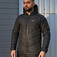 Мужская куртка Nike демисезонная черная Найк на весну-осень размеры s m l xl xxl 3xl цвет черный