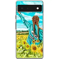Чохол Силіконовий з Картинкою на Google Pixel 6 (Патріотичний, Дівчинка Українка)