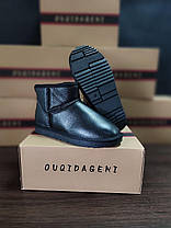 Уггі ЧОРНІ низькі шкіряні класичні унісекс натуральна шкіра зима, фото 3