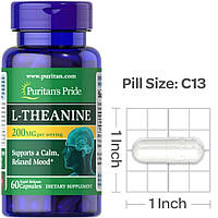 Л -теанин Puritan's Pride L-Theanine 200 mg 60 капс