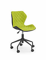 Кресло поворотное Halmar MATRIX, экокожа/ткань Зеленый/черный