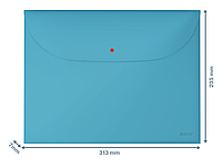 Папка-конверт Leitz Cosy А4 РР на 2 відділення на кнопці, синя (3 шт.), фото 2