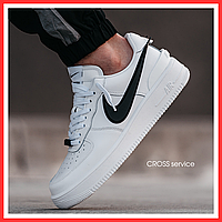 Кроссовки мужские и женские Nike Air Force 1 Low x AMBUSH White Black / кеды Найк аир Форс 1 белые низкие