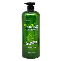 Шампунь с маслом оливы и аргановым маслом 3W Clinic Plive & Argan 2 In 1 Shampoo 1500мл